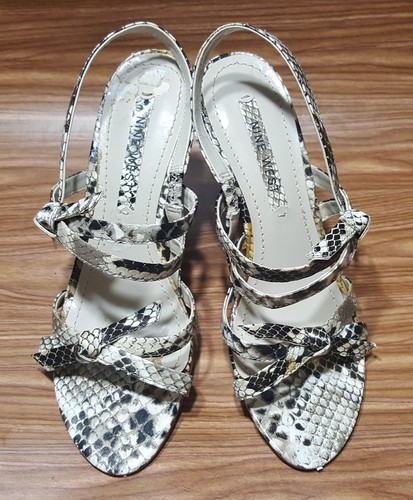 NINE WEST SNAKE PRINT SLING BACK HEELS WOMENS SHOES 7 M - Picture 4 of 6
