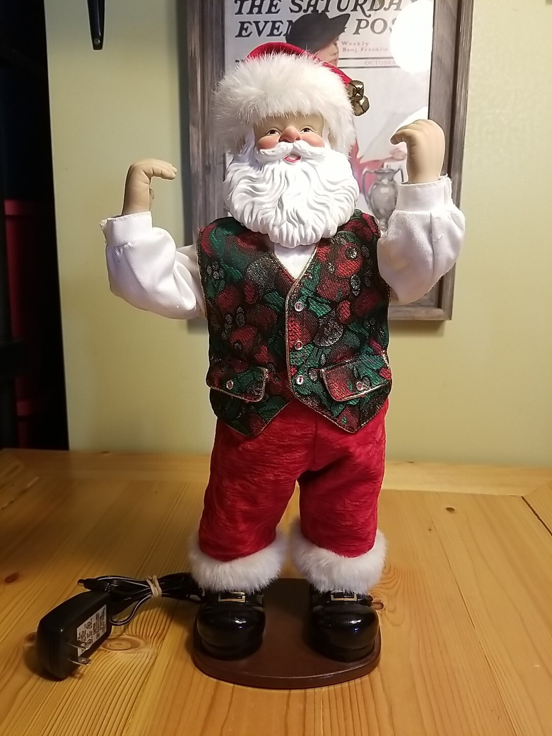 1999 Musical Hip Swinging Santa North Pole Productions Gemmy Industries Works