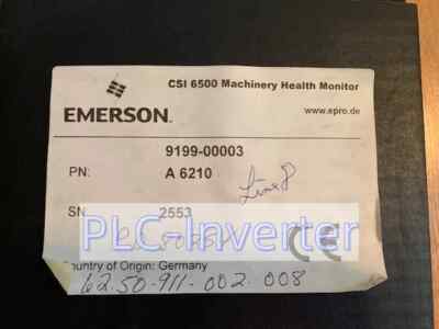Emerson A6210 Thrust Position, Differential Expansion, Rod Position CSI 6500 #