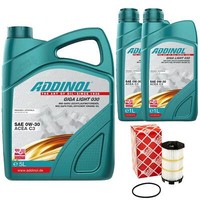MotoröL Set Addinol 0W-30 Giga Light 7 Liter + ÖLfilter FüR Audi A6 Avant RS6