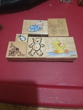 Baby Themed Rubber Stamp Set of 6 New Old Stock