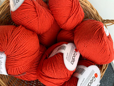 600 g 12 Knl. Cotton Merino GEDIFRA weiche Wolle Terracotta  Rostrot Rot Koralle