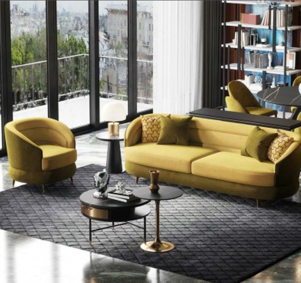 Relax Sitz Design Couch Lounge Sofas Textil Sofa 3 Sitzer Dreisitzer Samt-image