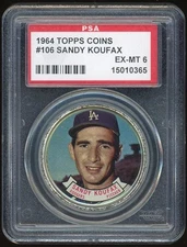 1964 Topps Coins #106 Sandy Koufax PSA 6 *0365