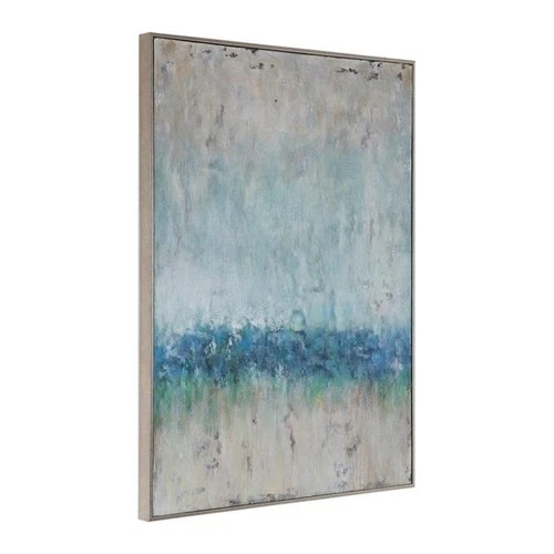 Uttermost Tidal Wave Coastal Firwood Canvas Abstract Hand Painted Art in Green - Picture 2 of 7