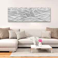 Geometrisch 3D effekt Weiß VLIES LEINWAND DEKO BILDER WANDBILDER XXL WOHNZIMMER