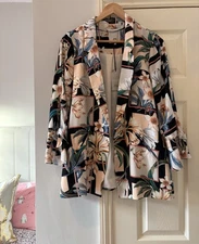 River Island Blazer Jacket Floral Boho Size 14 Relaxed Style