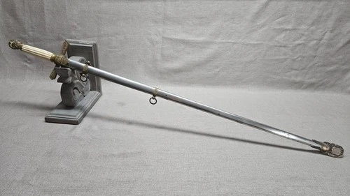 US CIVIL WAR STATE MILITIA SWORD BONE HANDLE MADE BAY THE HENDERSON AMES Co RARE