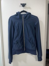 Lululemon Hooded Define Jacket Luon, Navy Blue, Gold full Zip, Thick, Womens