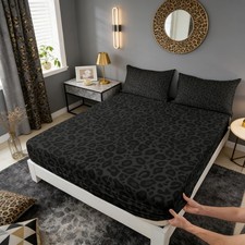 Leopard Print Bedding Set Twin Size African Cheetah Wildlife Bed Set for Teens B