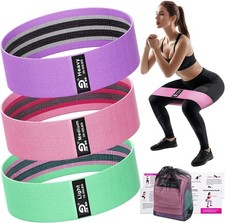 Fabric Resistance Bands Set   Booty Bands for Legs  Glutes, 3 Resistance Leve