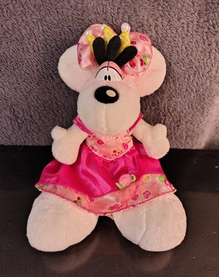 Peluche Diddlina Couronne Robe De Princesse Rose Satin Fleurs 20cm Diddl Vintage - Photo 1/4