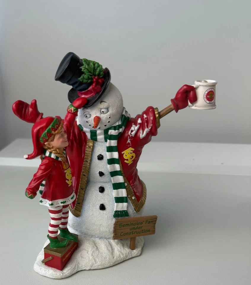 Danbury Mint NCAA Florida State Seminoles FSU Lot of 3 Christmas Figurines 9" - Image 4 of 4