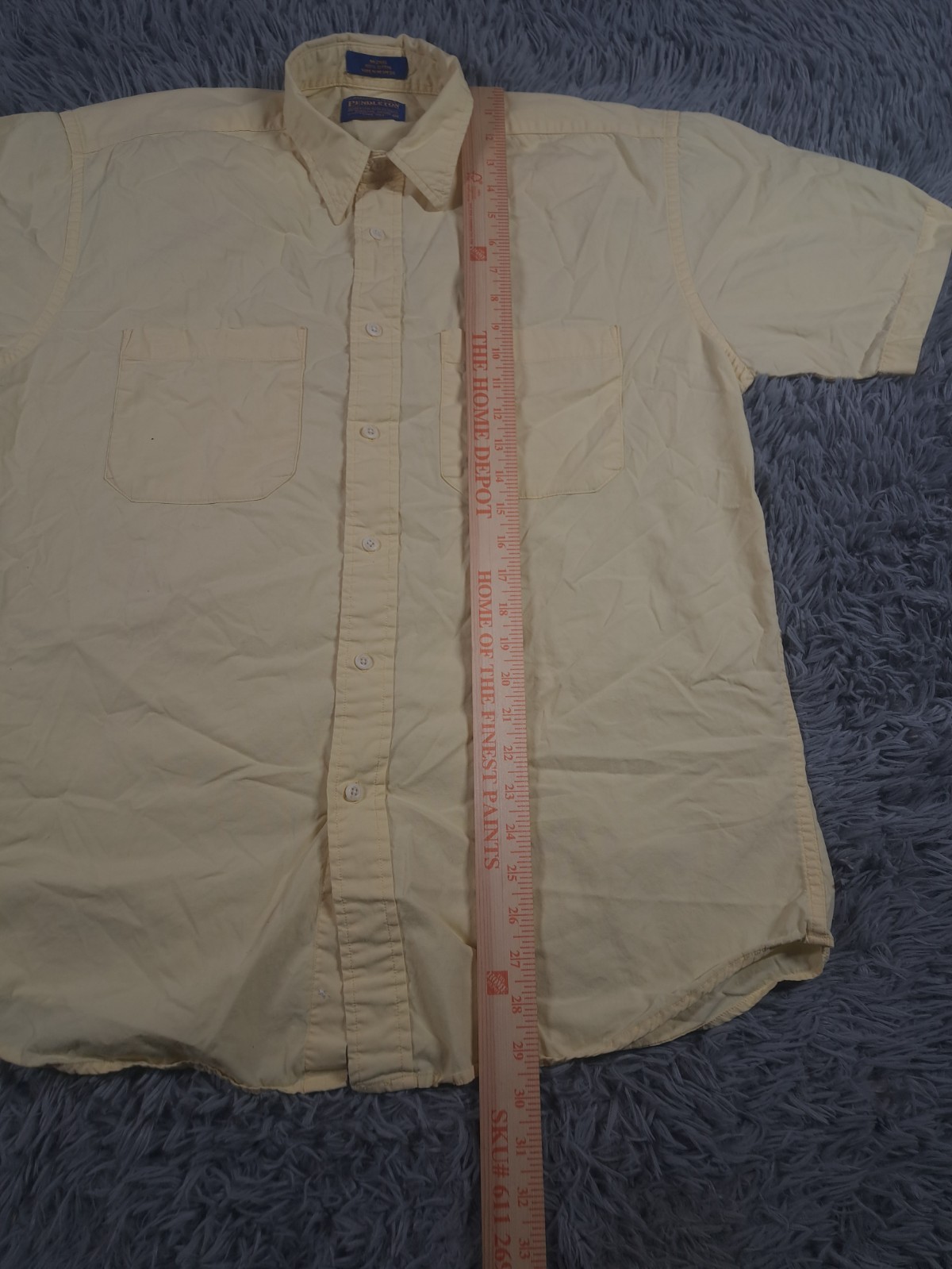 Pendleton Shirt Mens Medium Solid Short Sleeve Bu… - image 5