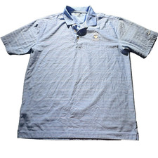 Disney Cruise Line Nike Polo Shirt Men XL Blue White Stripe Mickey Golf Dri-FIT