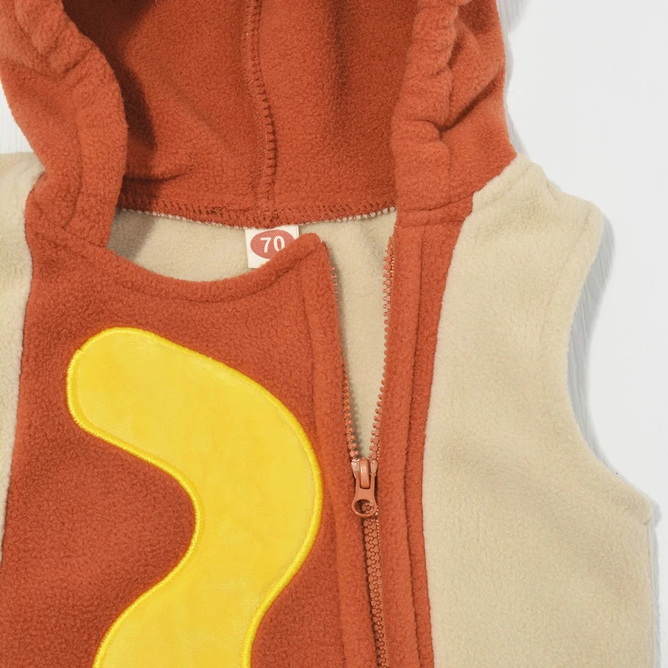 0-18M Infant Baby Hot Dog Costume Hooded Sleeveless Romper With Black Stockings - Image 4 of 4