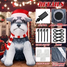 Leyndo 5 ft Schnauzer Christmas Inflatables Outdoor Decorations Xmas Dog Blow