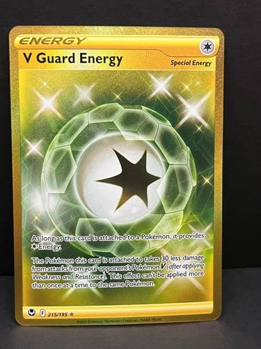 V Guard Energy 215/195 Secret Rare Silver Tempest Pokemon Near Mint