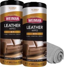 Leather Cleaner Wipes - Clean Condition UV Protection Help Prevent Cracking or F