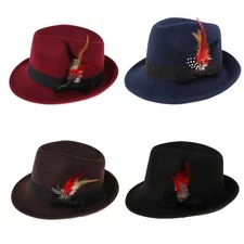 Men Fedora Hat Wool Crushable