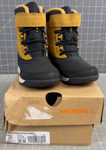 Merrell Boys Waterproof Snow Boots Wheat Black Size 6 US / 22 EU New In Box - Picture 1 of 8