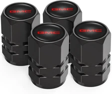 GMC Black Metal Car Truck Wheel Tire Valve Stem Cover Caps. Auto.