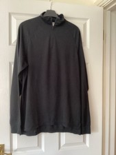 New Trespass Unisex Black Long Sleeve Top Base Layer Half Zip Men’s L Women’s XL