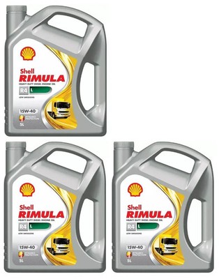 15l SHELL RIMULA R4L 15W-40 Motoröl 3x5l Renault RLD-4, 4.5 CNH MAT 3521, 3522