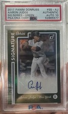 2017 Donruss Aaron Judge Signature Series Rookie RC Auto Green /5 PSA Auto 10
