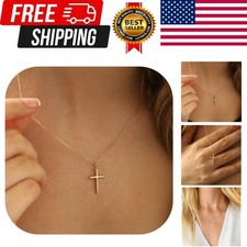 Gold Cross Necklace for Women Girls Trendy - 14K Gold Plated Layered Cross Ne...