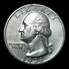 1936-S Washington Quarter Silver ---- Stunning Coin ---- #KK595