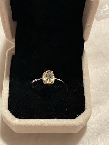 Citrine Sterling Silver 925 Solitaire Ring Adjustable Size - Picture 4 of 5