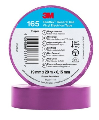 3M Deutschland PVC Elektro-Isolierband Temflex165 vio19X20 Klebebänder PVC