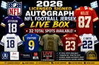 2026 LICENSED SIGNED AUTOGRAPH NFL FOOTBALL JERSEY LIVE BOX  RANDOM TEAM  #2/25