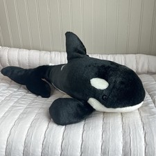 Shamu Plush Sea World Killer Orca Whale Stuffed Animal Toy 18" Black White 2010