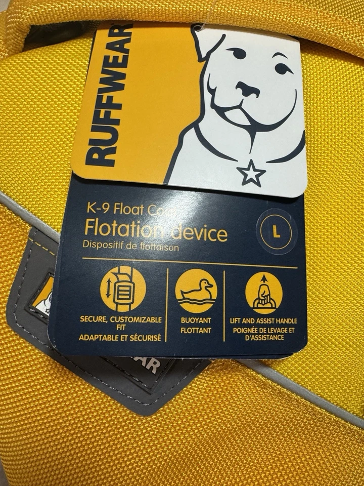 Chaleco salvavidas Ruffwear K-9 flotador amarillo diente de león talla L nuevo con etiquetas Foto 2 de 3
