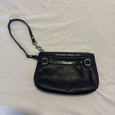 Y2K Vintage VTG Coach Wristlet Black Leather Silver Hardware