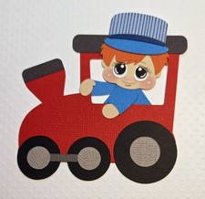 Lil' Train Conductor Red Hair. Scrapbook, Card Making Paper Piecing