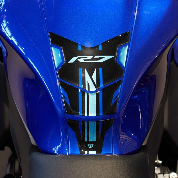 Aufkleber 3D Motorrad Kompatibel Mit Yamaha R7 2021-2024 Blue Tank-Schutzfolie-image