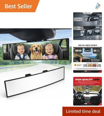 10.6'' Clip-On Rear View Mirror - Clear Convex HD Glass for Ultimate Visibility