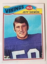 1977 Topps Football Card 465 Jeff Siemon Minnesota Vikings 