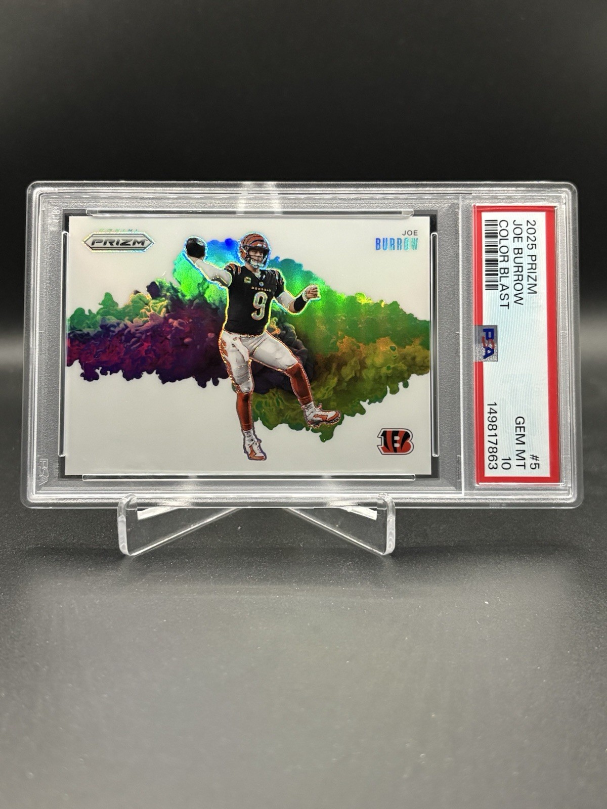 2025 Panini Prizm Joe Burrow Color Blast #5 Psa 10 Gem Mint Cincinnati Bengals