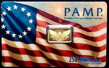 Brand New PAMP-America The Free~2.5g Gold Bar~.9999 Fine 5203.74 per troy oz