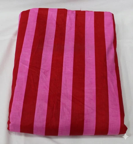 Indian Pink Stripe Cotton Dressmaking Sewing Running Craft Cotton Fabric 5 Yards - product listing photo