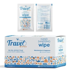Hand Sanitizing Travel Wipes – 30ct Individually Wrapped | Fresh 30 Count 