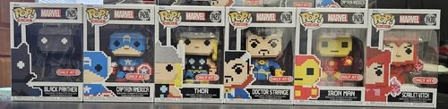 Funko Pop! Marvel - 8-BIT COMPLETE SET (PANTER,CAPTAIN,IRONMAN,SCARLET,DR,THOR)