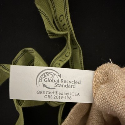 Gucci Beige Dustbag Green Ribbon Logo Global Recycled  display picture 1
