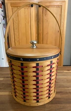 VTG 2004 Longaberger Proudly American Ice Bucket Basket Combo w Insulated Insert
