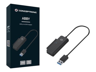 Conceptronic ABBY01B Black 32mm 12mm 65mm 22g ABBY USB 3.0 to SATA Adapter