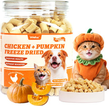 Chicken  Pumpkin Raw Treat   Freeze Dried Chicken Snacks, Pet Food Topper, Grai
